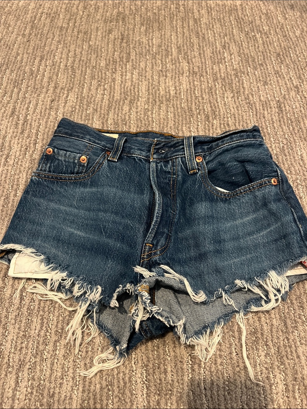 Levi's Women’s Dark Blue Distressed Cutoff Jean Shorts size 24
